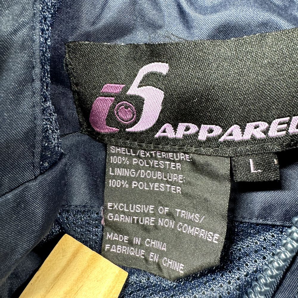 I5 Apparel Hooded Windbreaker Womens Large Blue Rain Outdoors Pockets Full‎ Zip - Picture 10 of 13